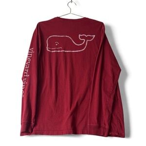 Vineyard Vines Men's Burgundy Long Sleeve Tee